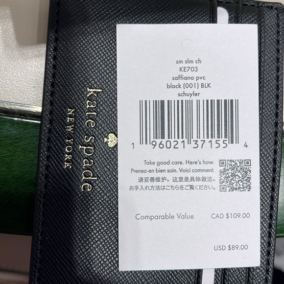 Kate Spade Schuyler Small Slim Card Holder
Black 
NWT - Picture 12 of 16